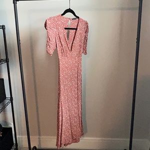 Abercrombie & Fitch Cinched Sleeve Midi Dress